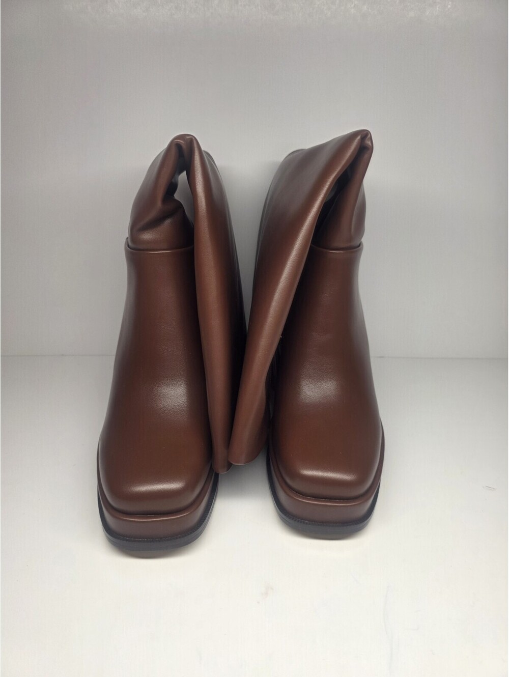Women's Brown Mid-Calf platform Block Heel Boots Size 7